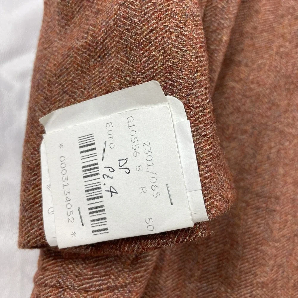 Belvest‎ Orange Herringbone Wool Cashmere Orange Mens Blazer Size 40R NWT
